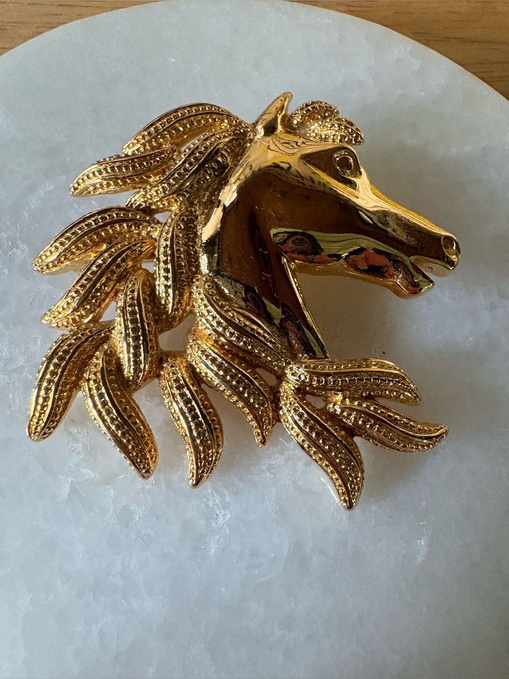 Napier Vintage Gold Tone wild Horse Brooch